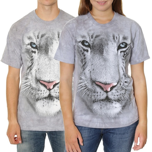 🍍THE MOUNTAIN White Tiger Graphic Active T-Shirt - Picture 2 of 9